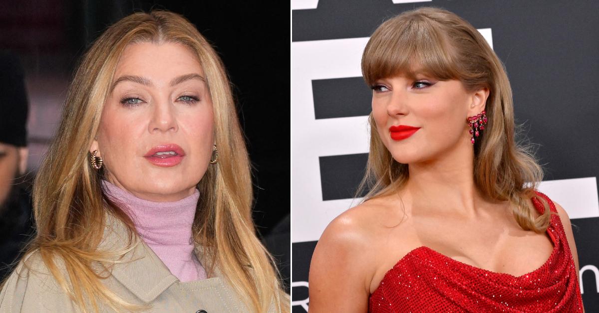 Photo of Ellen Pompeo; picture of Taylor Swift.