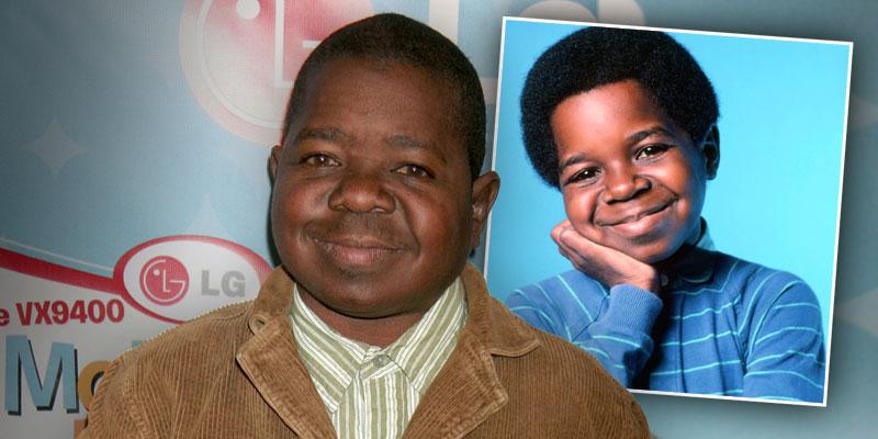 2010 Gary Coleman in Tan Corduroy Jacket With Inset Of Cary Goleman Wearing Blue And Green Striped Turtle Neck Circa 1983